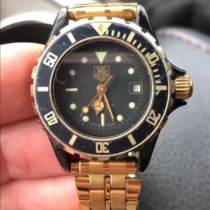 Authentic Tag Heuer Ladies Black & Gold Watch